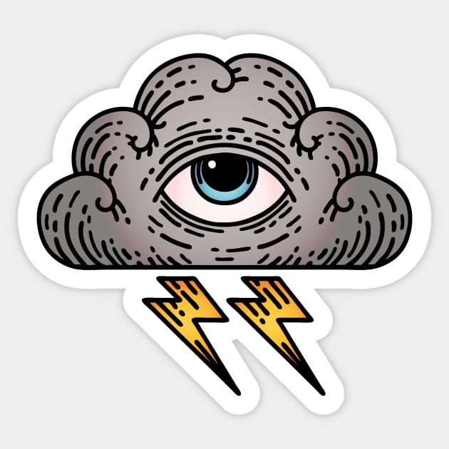 All Seeing Eye Cloud Sticker by OctoberArts